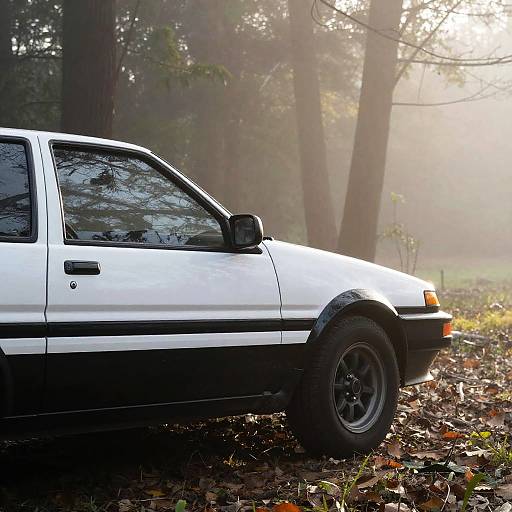 AE86 Side Profile in Forest Fog