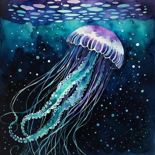 Ethereal Jellyfish in a Dark Ocean Ethereal Jellyfish in a Dark Ocean