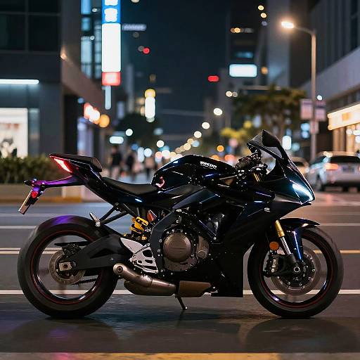 Futuristic Cyberpunk Motorcycle Night Ride