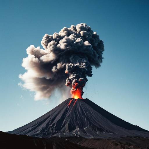 Volcano Eruption with Thick Smoke Plume