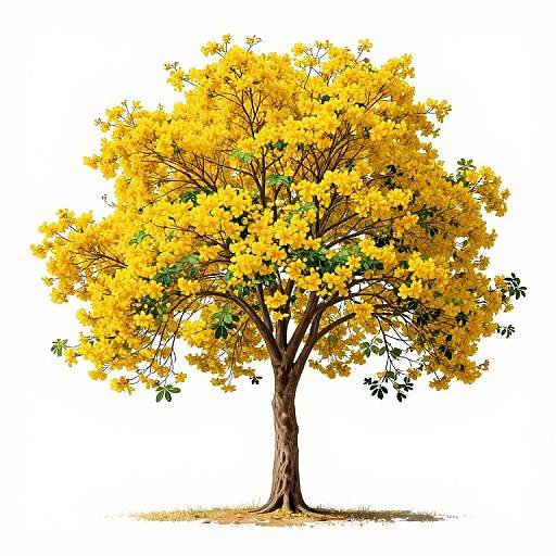Detailed Ink Illustration of Ipê-Amarelo Tree