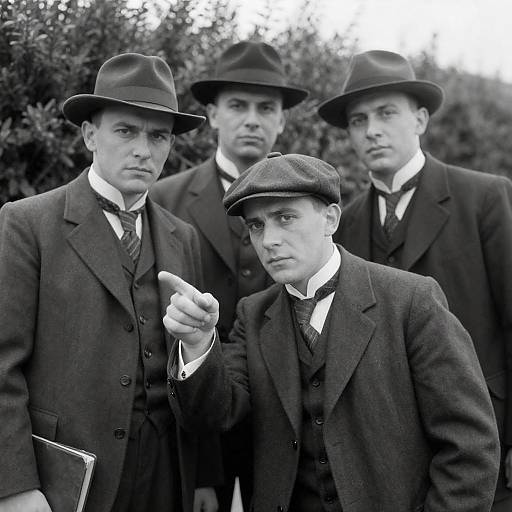 Vintage Group Portrait in Black and White