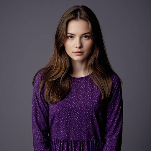 Realistic Purple Shirt Costume Portrait