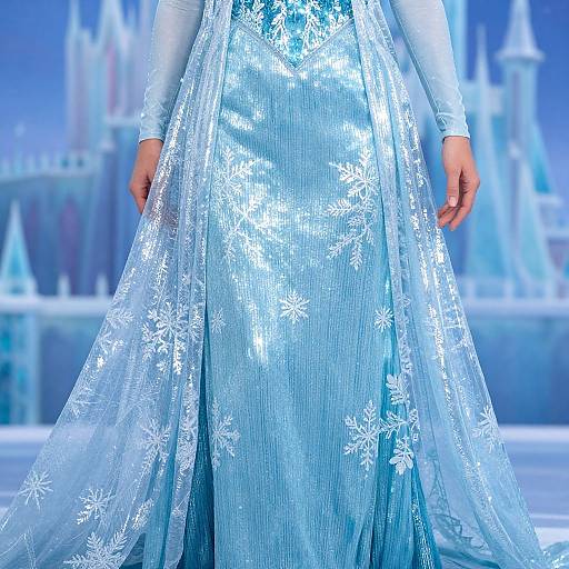 Elsa Costume in Fantasy Frozen Castle