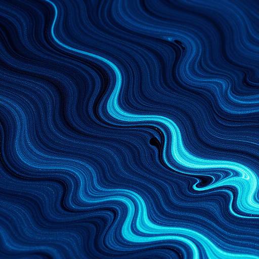 Abstract Blue Liquid Flow Art