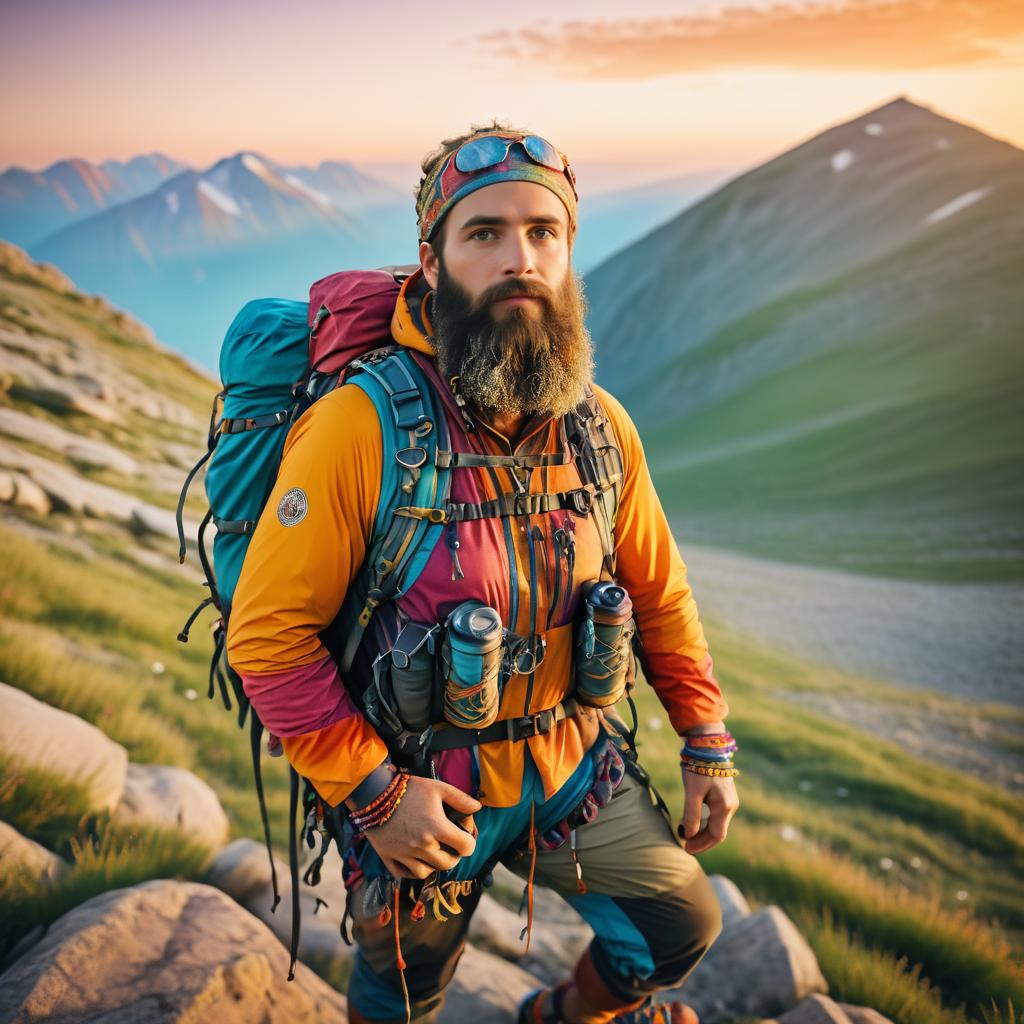 Intricate Portrait of a Mountain Climber