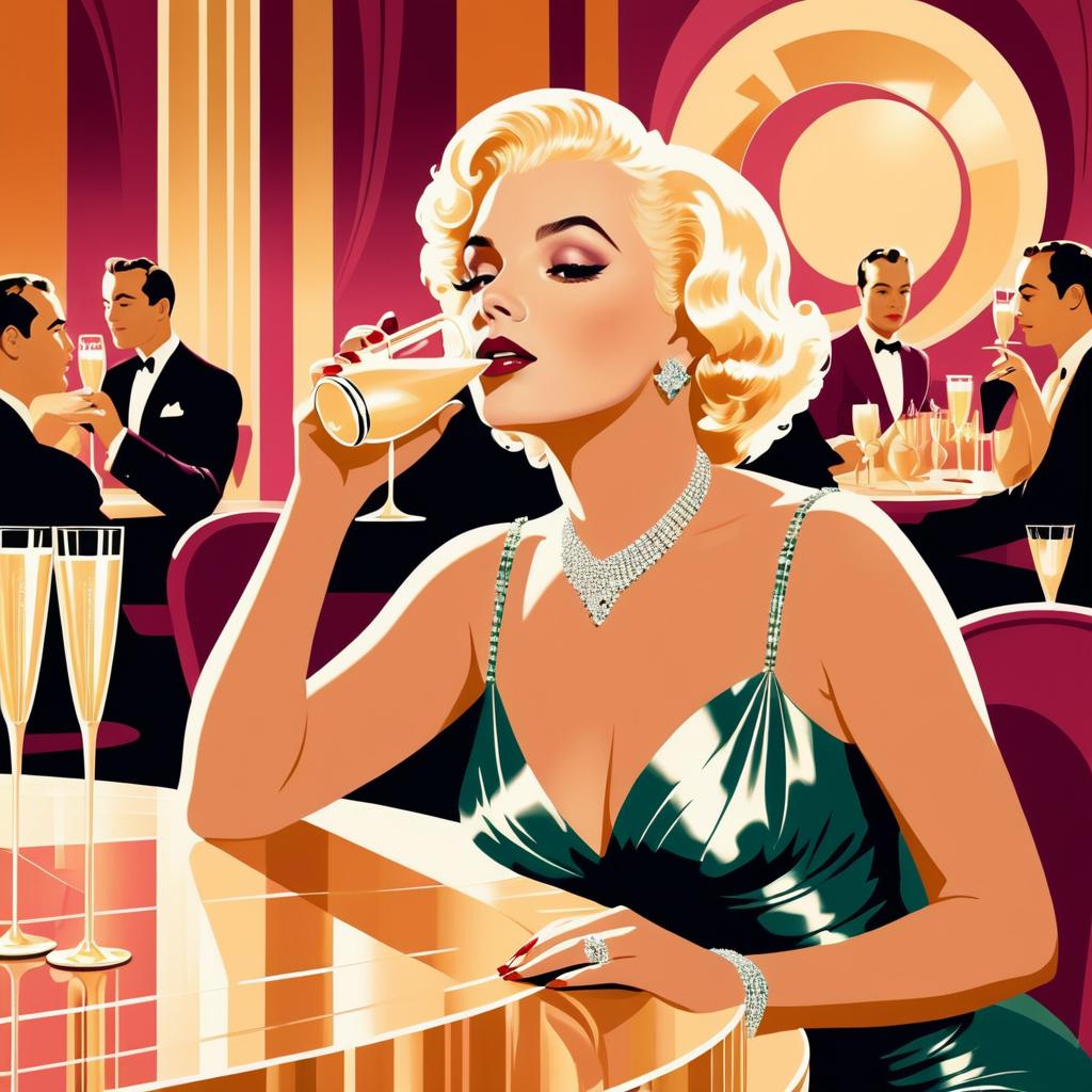 Glamorous Marilyn Monroe in Art Deco Style