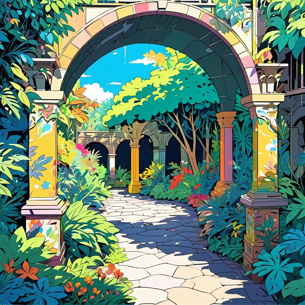 Vibrant Toon Rendering of a Hidden Grotto