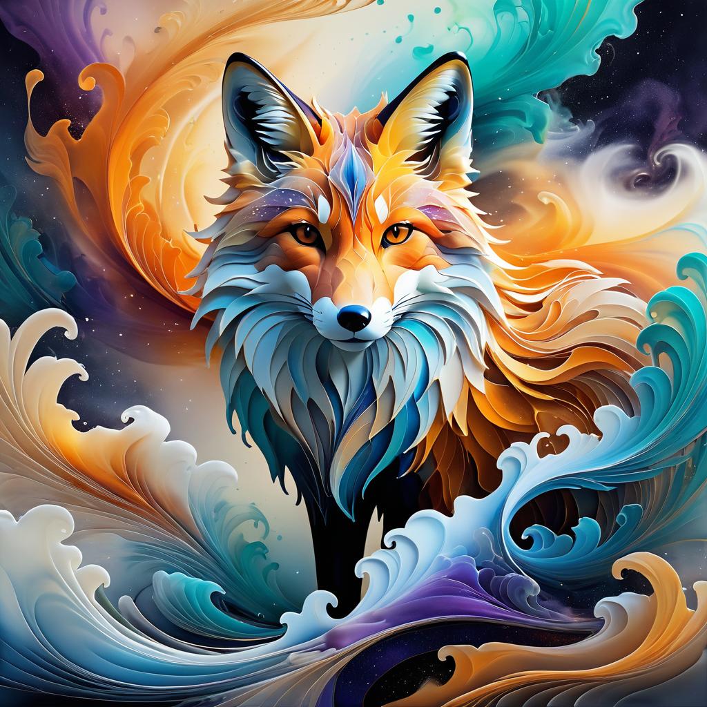 Ethereal Fox Portrait in Dreamlike Chaos