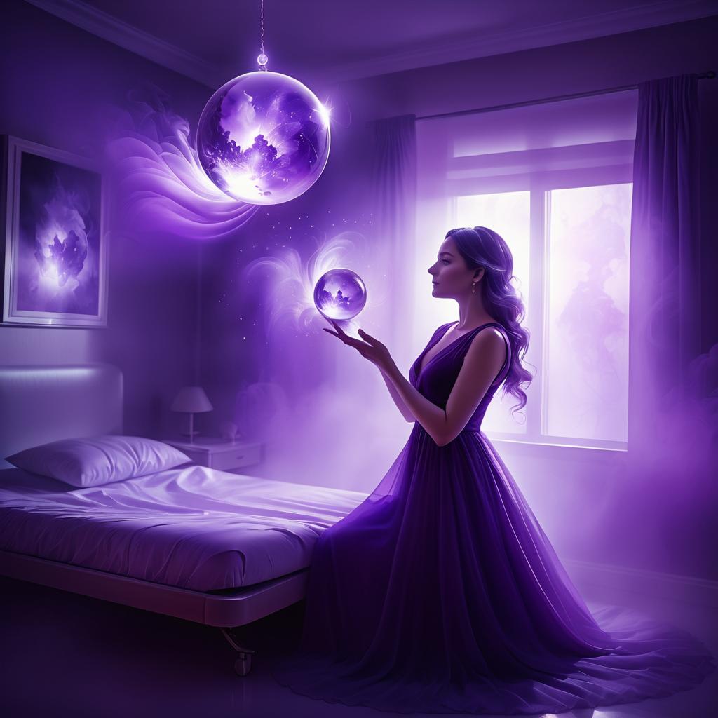 Mystical Woman with Crystal Orb in Hospital