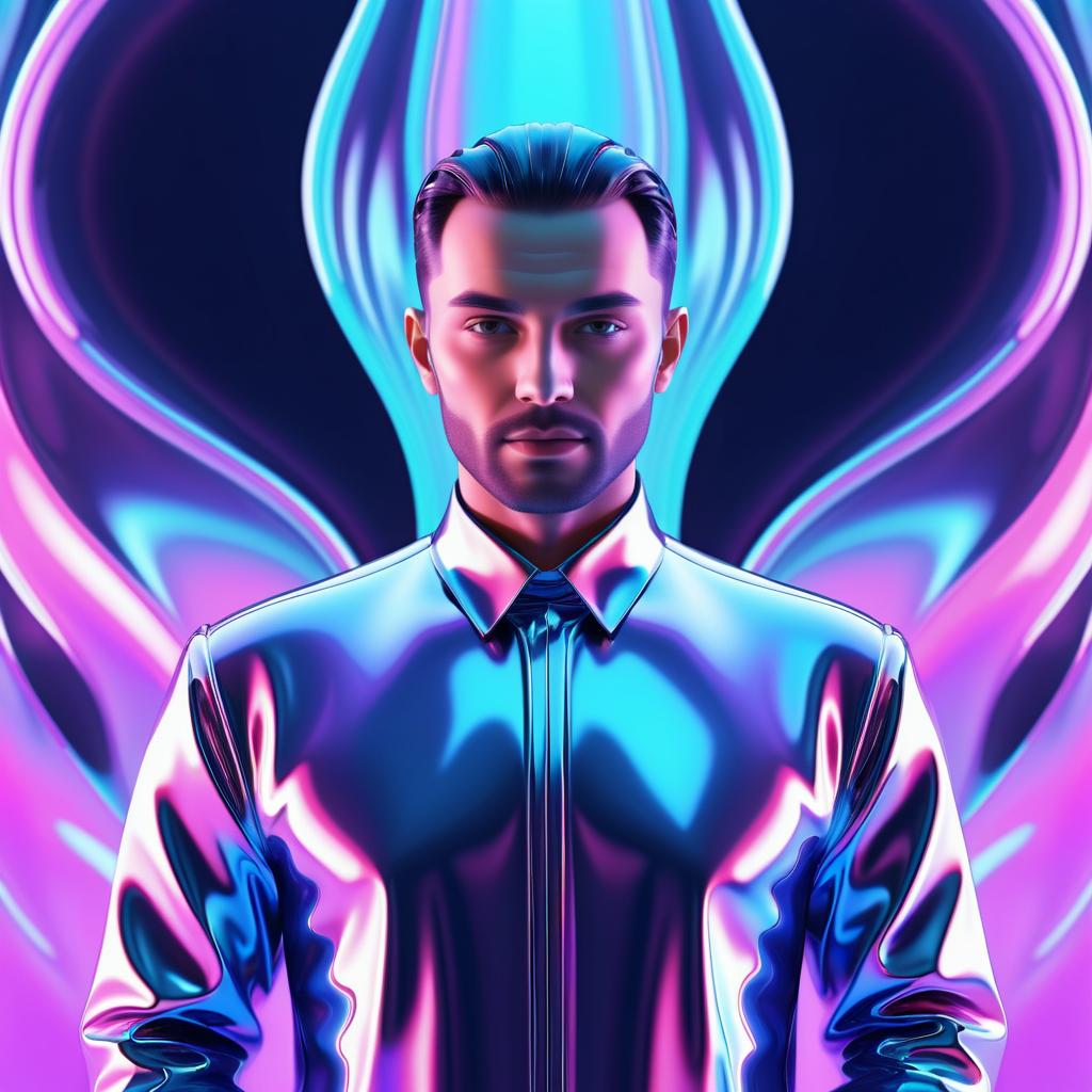 Futuristic Holographic Man in 3D