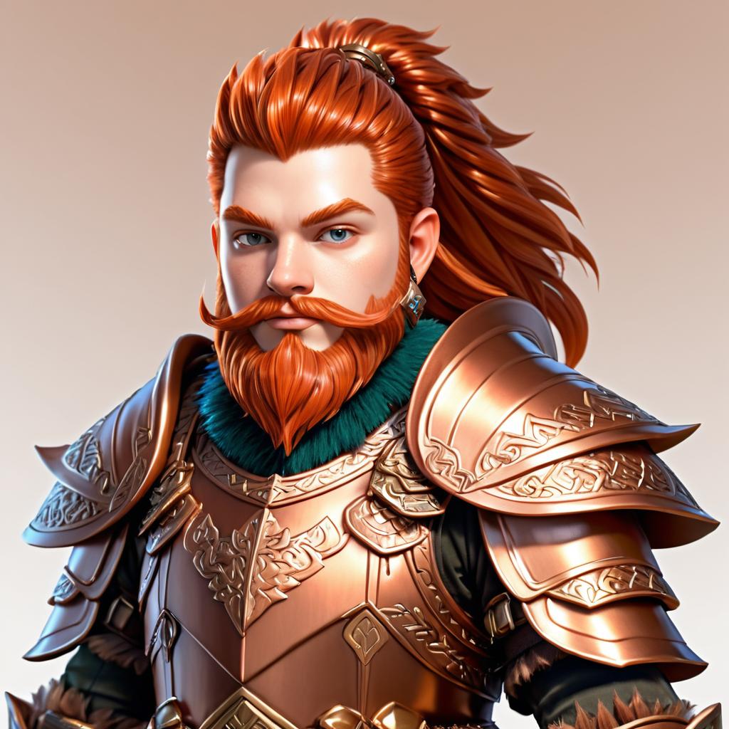 Handsome Gnome in Ornate Copper Armor