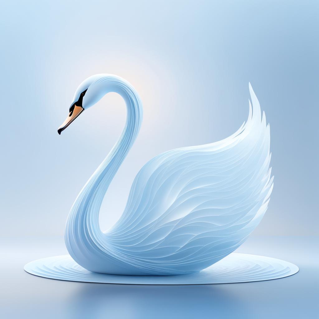 Elegant Swan in Warm Blue Hues