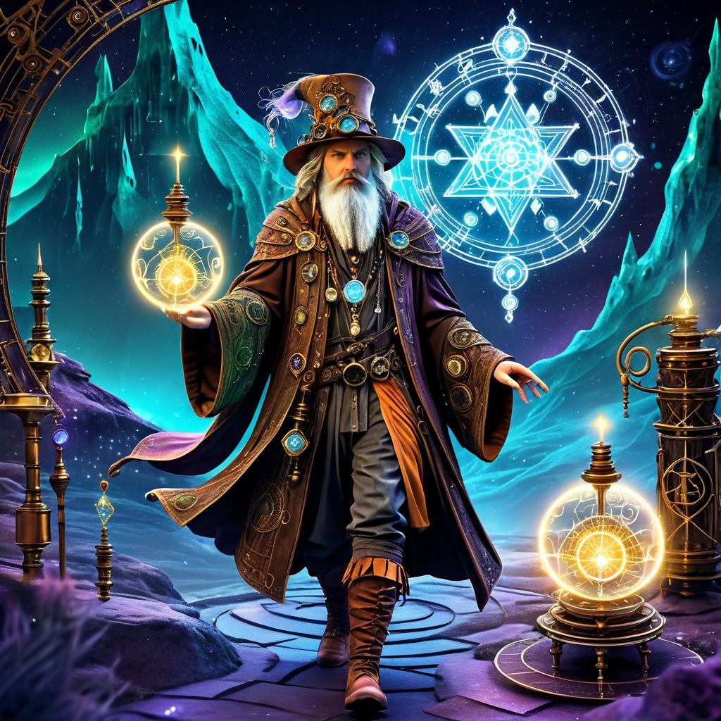 Mystical Alchemist in Steampunk Whimsy