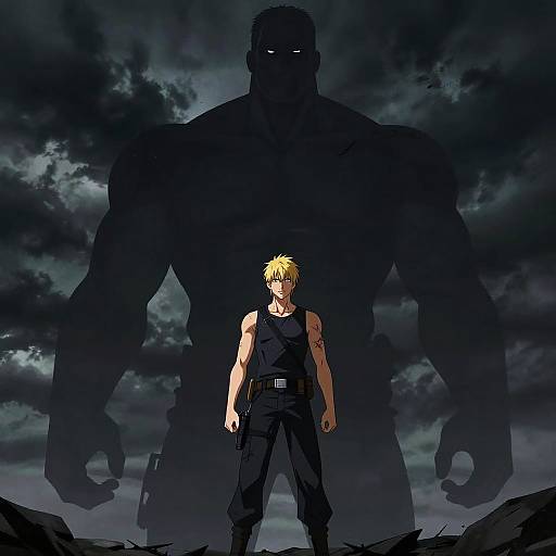 Blonde Hero Faces Colossal Titan