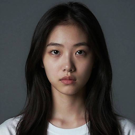 Dramatic Portrait of a Cute Korean Girl
