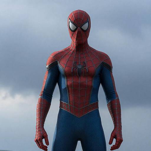 Spider-Man in Misty Sky Setting