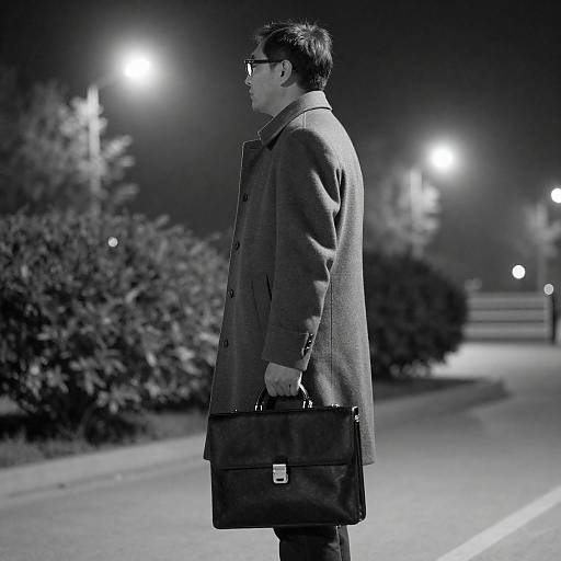Stylish Nighttime Portrait of a Businessman