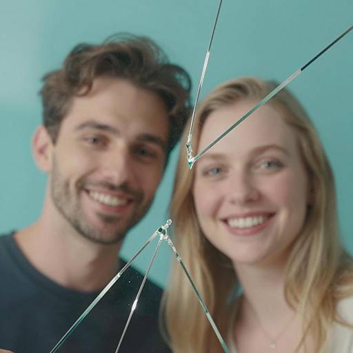 Smiling Faces Behind Broken Glass