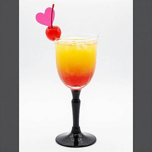 Vibrant Layered Cocktail with Cherry