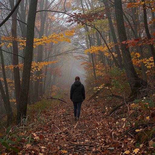 Photorealistic Woman in Autumn Forest