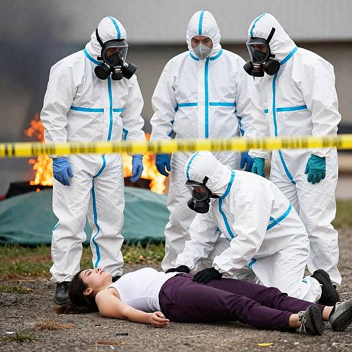 Intense Crime Scene Investigation Photograph