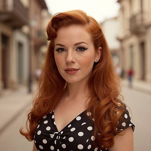 Vintage 1940s Red-Haired Latina Portrait