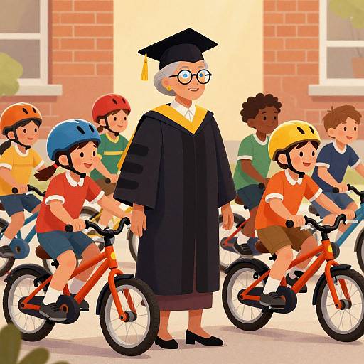 Elderly Doctoral Graduate with Children