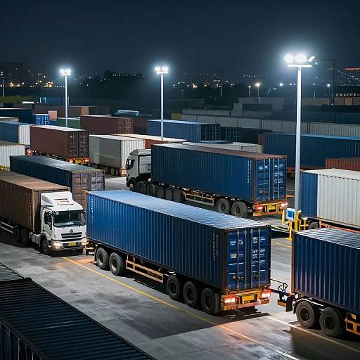 Nighttime Shipping Container Logistics