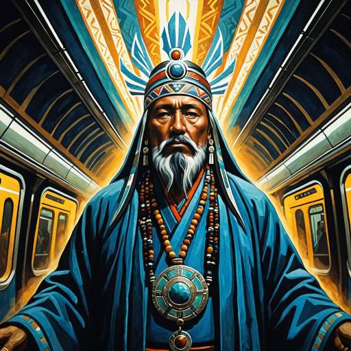 Shaman in Subway Art Deco Style