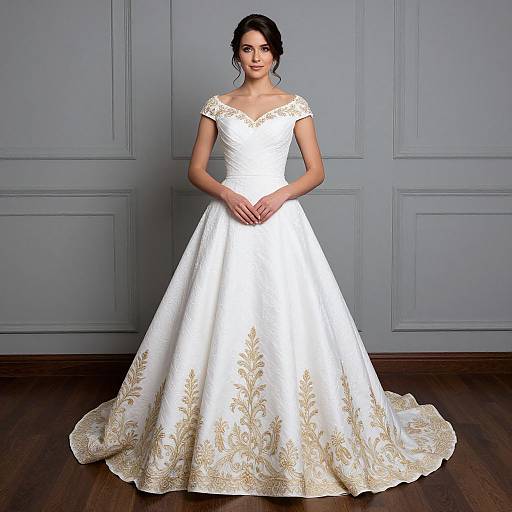 Elegant Married Woman in Wedding Gown