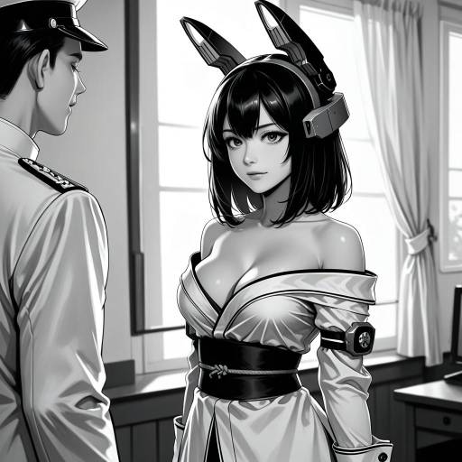 Anime Military Officer and Woman in Uniform