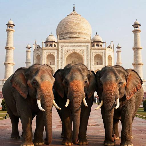Elephant Selfie at Taj Mahal