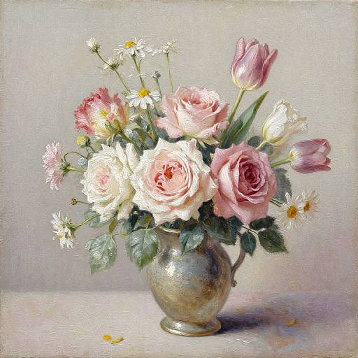Vintage Floral Still Life Painting
