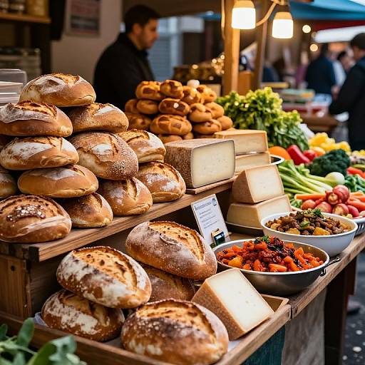 Rustic Market Bread and Cheese Display