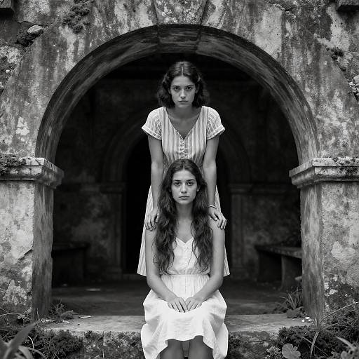 Emotive Portrait in Ancient Ruins