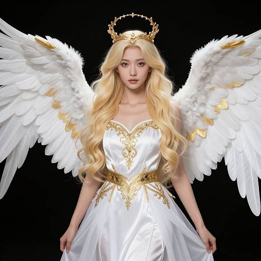 Blonde Female Angel with Gold Accents