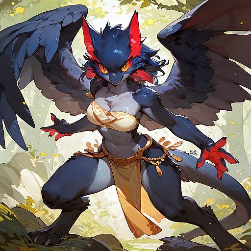 Anthro Nargacuga Forest Action Pose