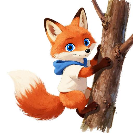 Ghibli-Style Sporty Pastel Fox Climber