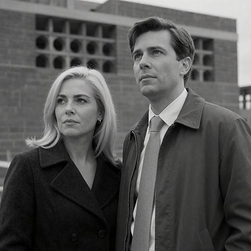 Intimate Moment in Black-and-White