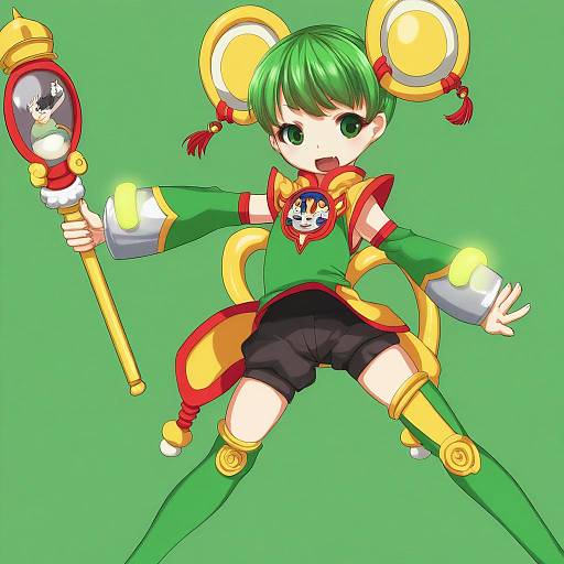 Illustration of Dragon kid, tiger & bunny in the style of Harigane shinshi