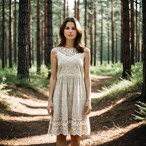 Elegant Forest Portrait of a Young Woman