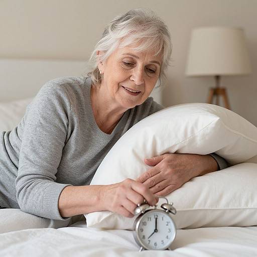 Old Woman Waking Up on Time