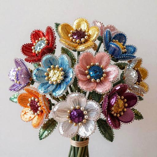 Colorful Sequin Flower Bouquet