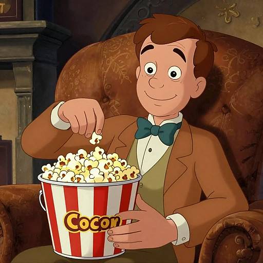 Charlie Bucket Dipping in Popcorn