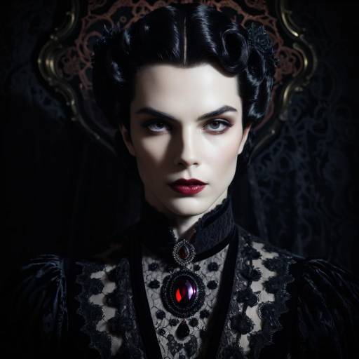 Intricate Vintage Vampire Portrait Design