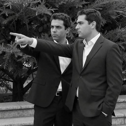 Intense Black and White Portrait of Two Men