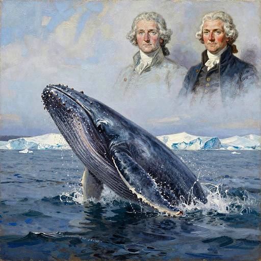 Majestic Whale Breaching Arctic Waters