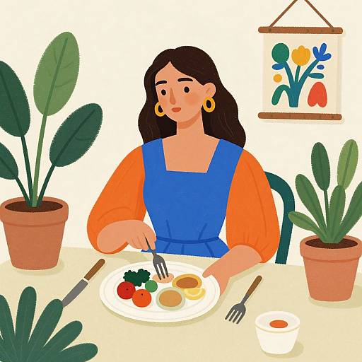 Matisse-Inspired Vibrant Woman Illustration