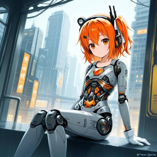 Futuristic Girl with Android Aesthetics